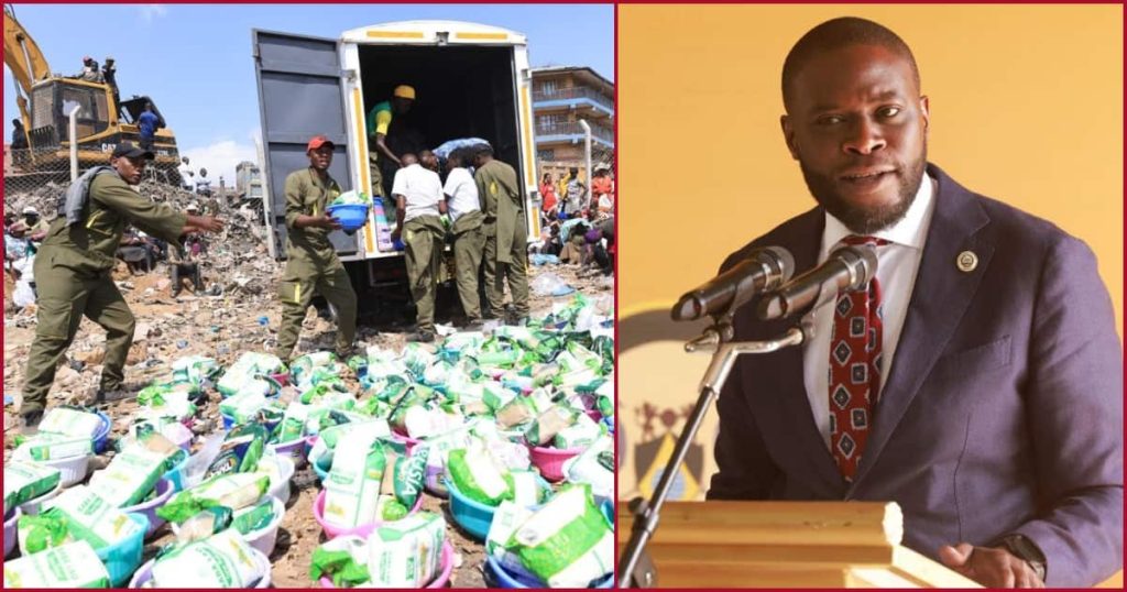 Johnson Sakaja fait don de denrées alimentaires aux familles de la décharge de Dandora