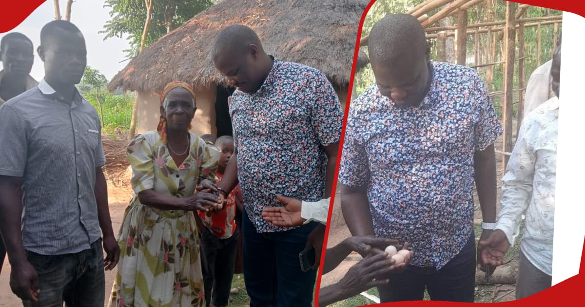 Une femme âgée de Bungoma offre au député Jack Wamboka 3 œufs pour l'apprécier pour avoir construit sa maison