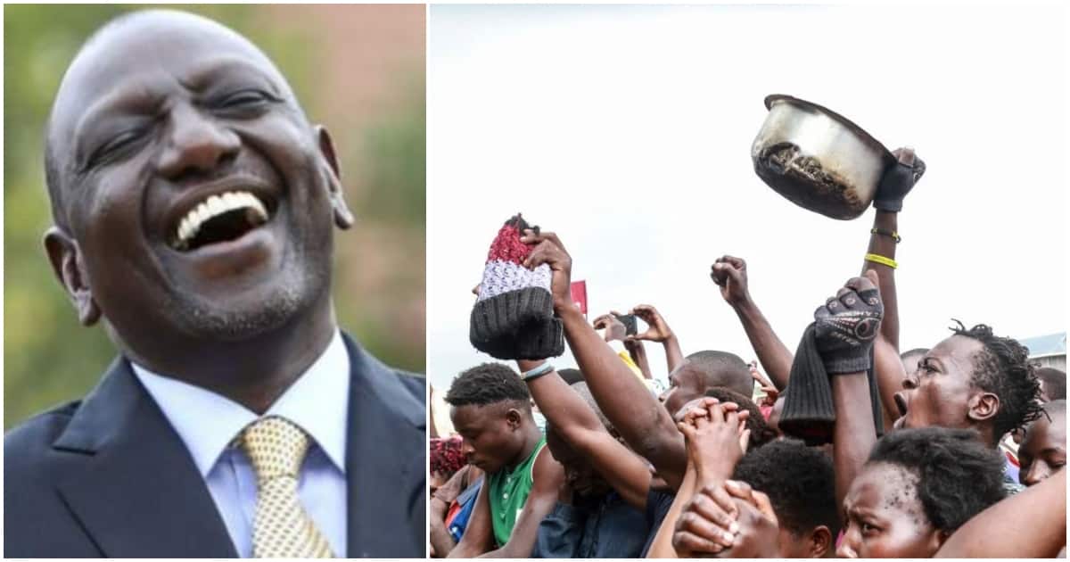 William Ruto rit alors que des Kényans audacieux le poussent sur Maandamano lors d'un discours sur la route: "Itakuwa Moto"