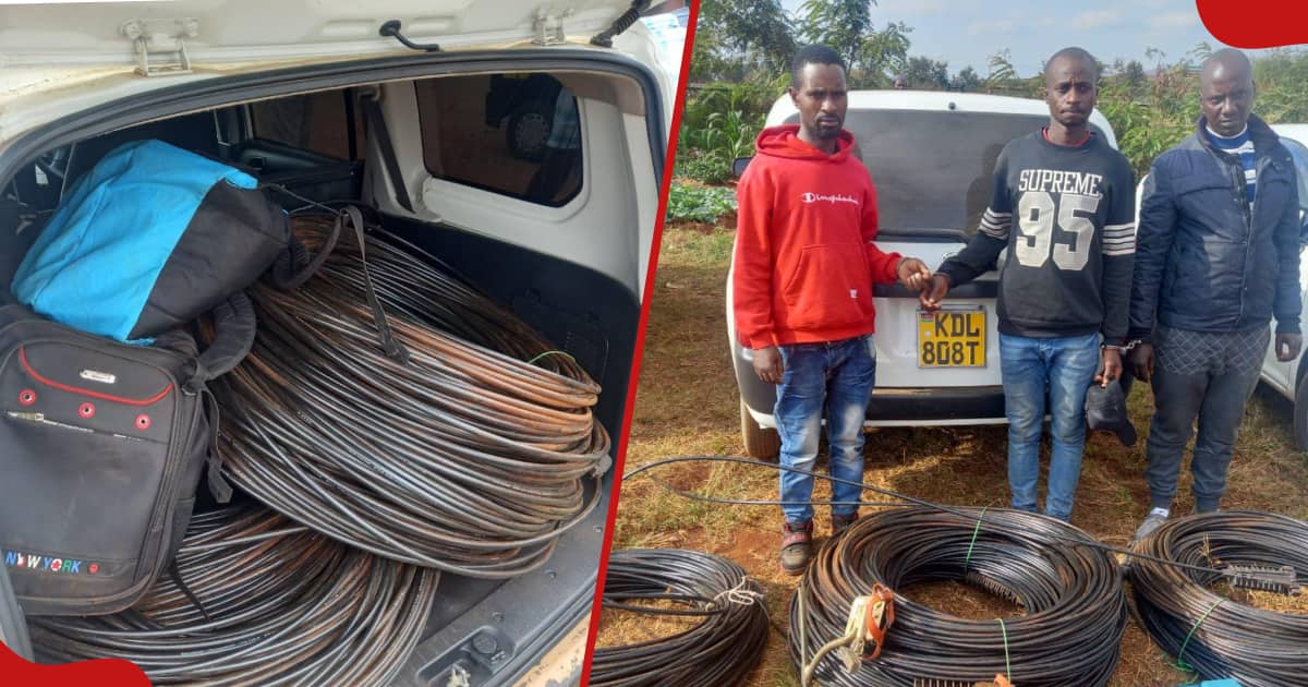 Nairobi: Des agents de DCI interceptent des vandales se précipitant pour vendre des câbles de données Safaricom vandalisés à Makueni