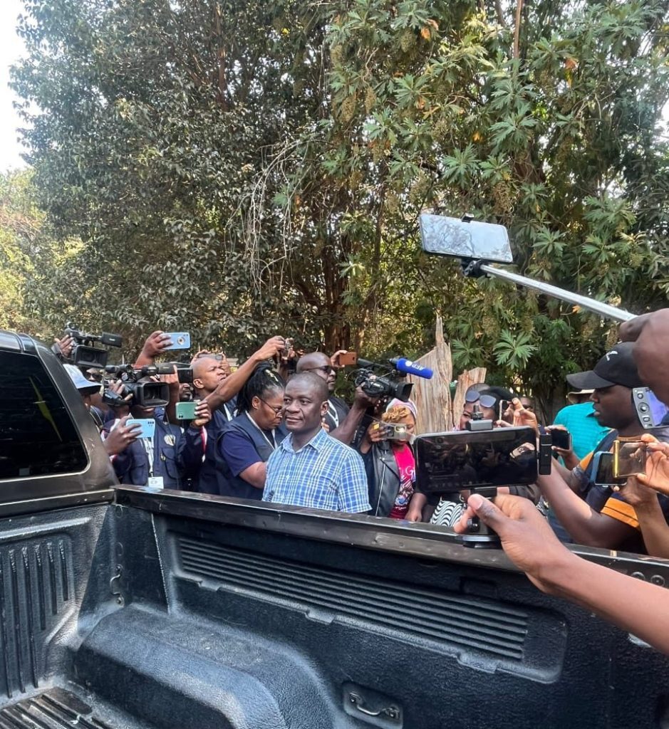 WATCH: Unknown men storm opposition CCC’s press briefing; grab speech from party spokesperson