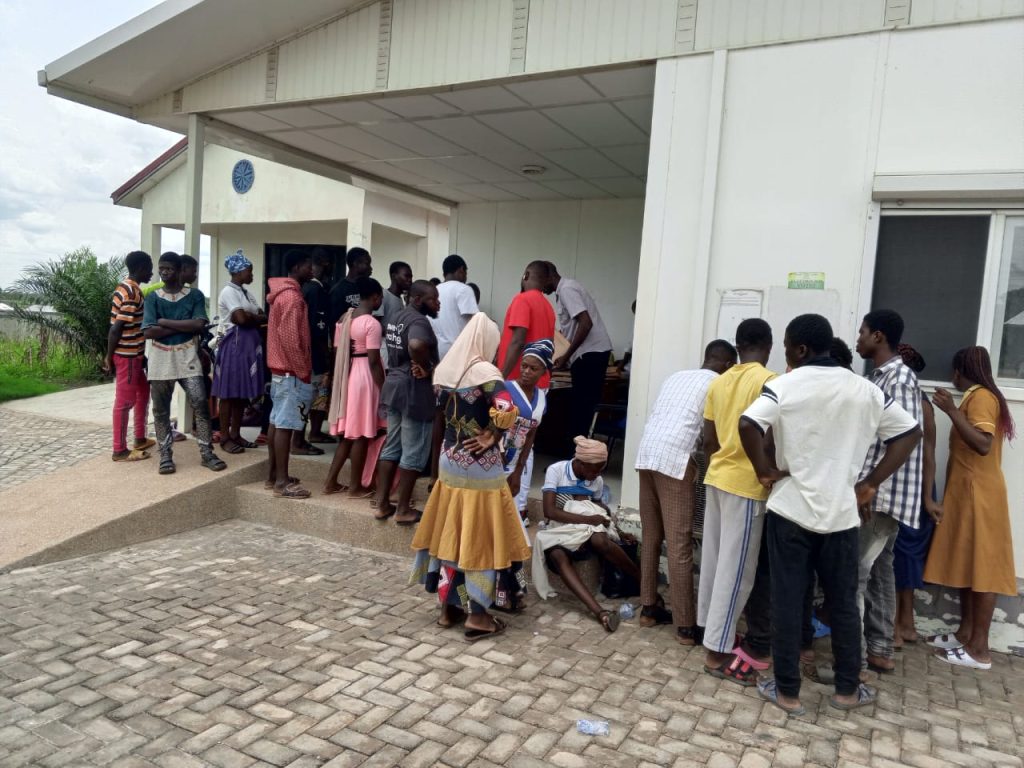Some people at the registration centre in Wa
