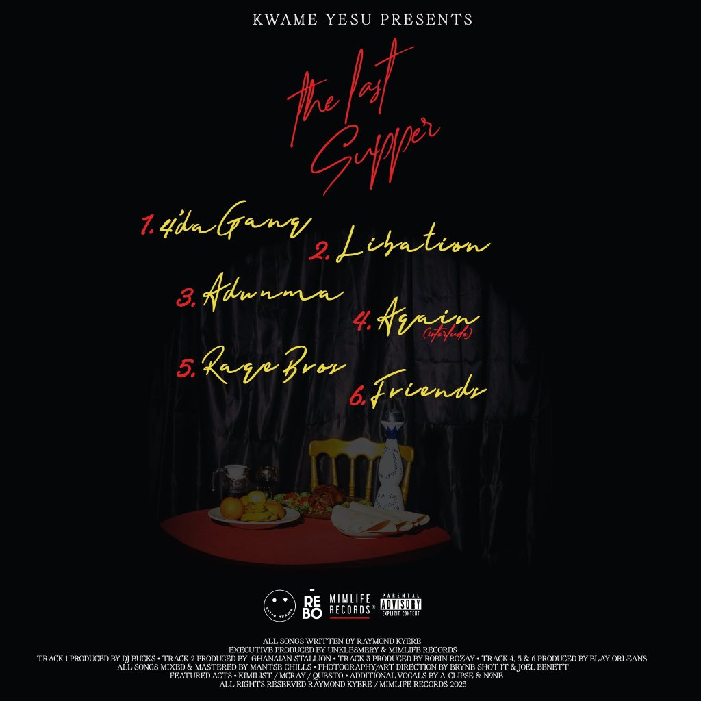 La tracklist de la Cène La tracklist de la Cène