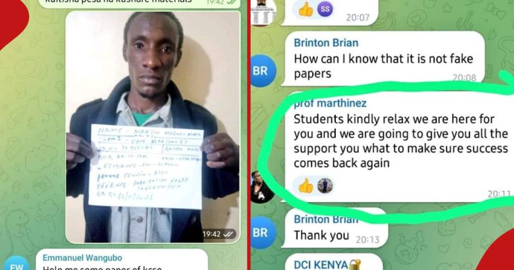 DCI révèle qu'un « professeur » vend de fausses copies d'examen KCSE via Telegram : « Attention »