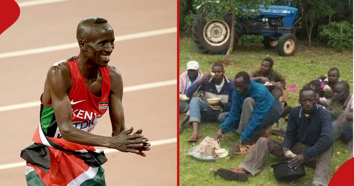 Ezekiel Kemboi : Une photo non datée d'un coureur légendaire mangeant de l'ugali de Sufuria à une ferme amuse les Kenyans
