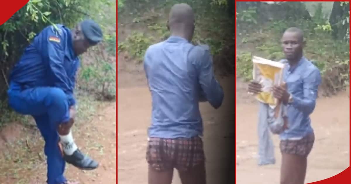 La vidéo d'un policier et d'un responsable des examens se déshabillant pour traverser une rivière en crue étonne les Kenyans : "C'est une vocation"
