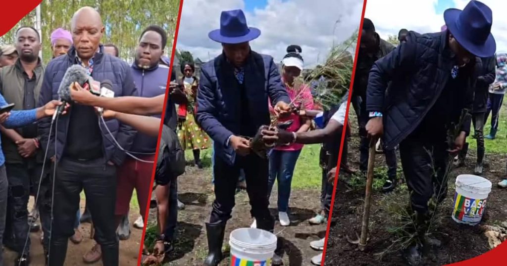 Maina Njenga amène les jeunes à planter de nouveaux arbres dans la ferme Northland d'Uhuru Kenyatta