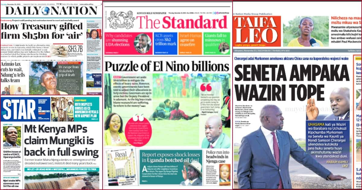 Revue des journaux kenyans, 23 novembre : L'épouse du assassiné Kakamega MCA déclare que le député a planifié la mort de son mari