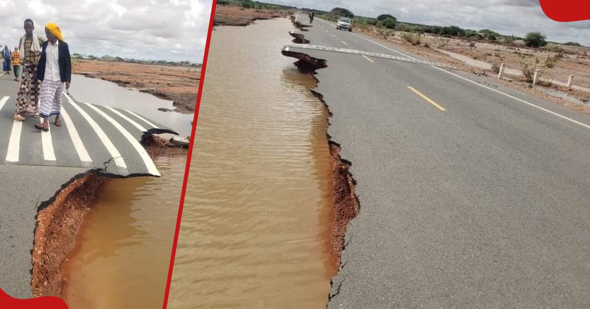 Tumulte alors que la route Garissa-Modogashe, nouvellement goudronnée, est balayée par les inondations : « Walipiga Mchanga Plaster »