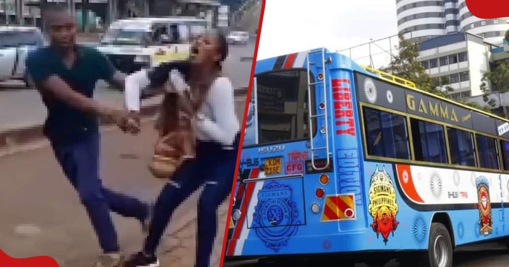Vidéo : Tumulte alors que Nairobi Tout traîne et gifle une passagère, l'envoyant au sol