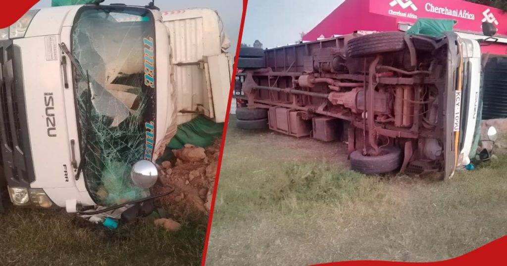 Homa Bay : 1 mort et plusieurs blessés lors du renversement d'un équipement de restauration d'un camion transportant sur l'autoroute
