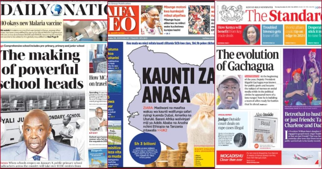Revue des journaux kenyans, 28 décembre : Rencontrez un couple de Kisumu qui gagne de l'argent en creusant des tombes et des latrines à fosse