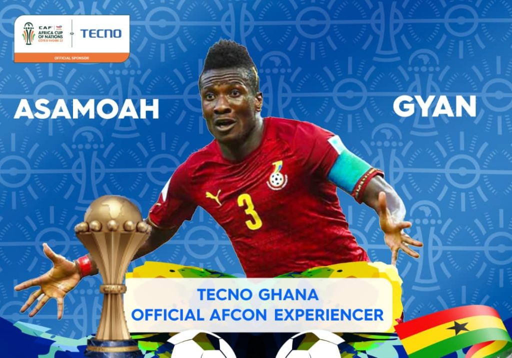 TECNO Ghana annonce Asamoah Gyan comme expérimentateur officiel de la CAN