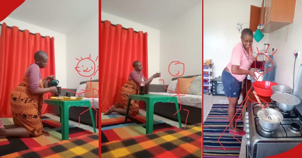 Une Kenyane fait plaisir aux internautes en servant avec amour son mari imaginaire