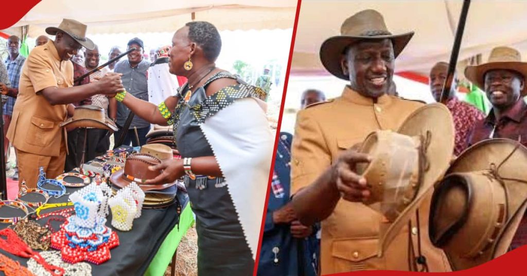 William Ruto stupéfait alors qu'une femme audacieuse de Baringo lui vend un chapeau à 10 000 KSh : « Si Ulisema Bottom Up »