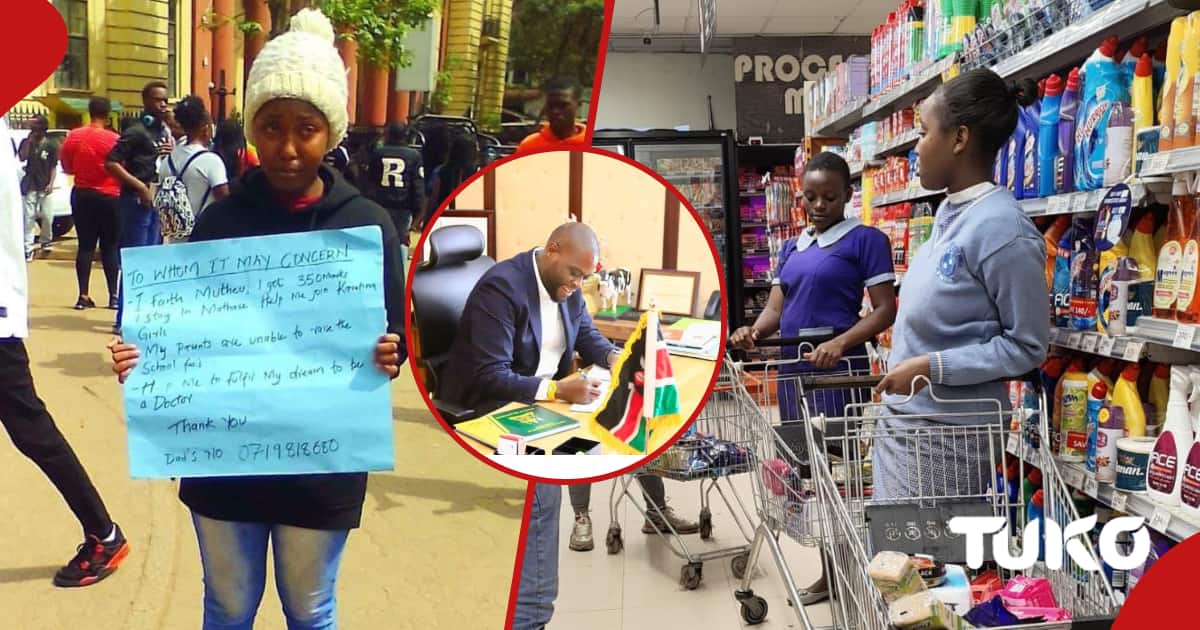 Johnson Sakaja attribue une bourse complète et des achats à une fille dans le besoin qui a plaidé pour de l'aide dans une affiche virale