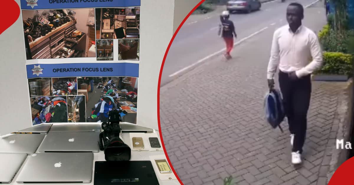 Nairobi : CCTV capture un homme bien habillé en train de voler des ordinateurs portables dans la salle de conférence pendant la pause