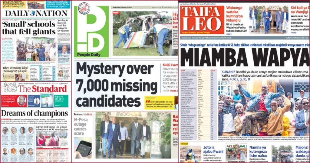 Revue des journaux kenyans du 10 janvier : Un survivant du sinistre accident à Nakuru se souvient de son expérience