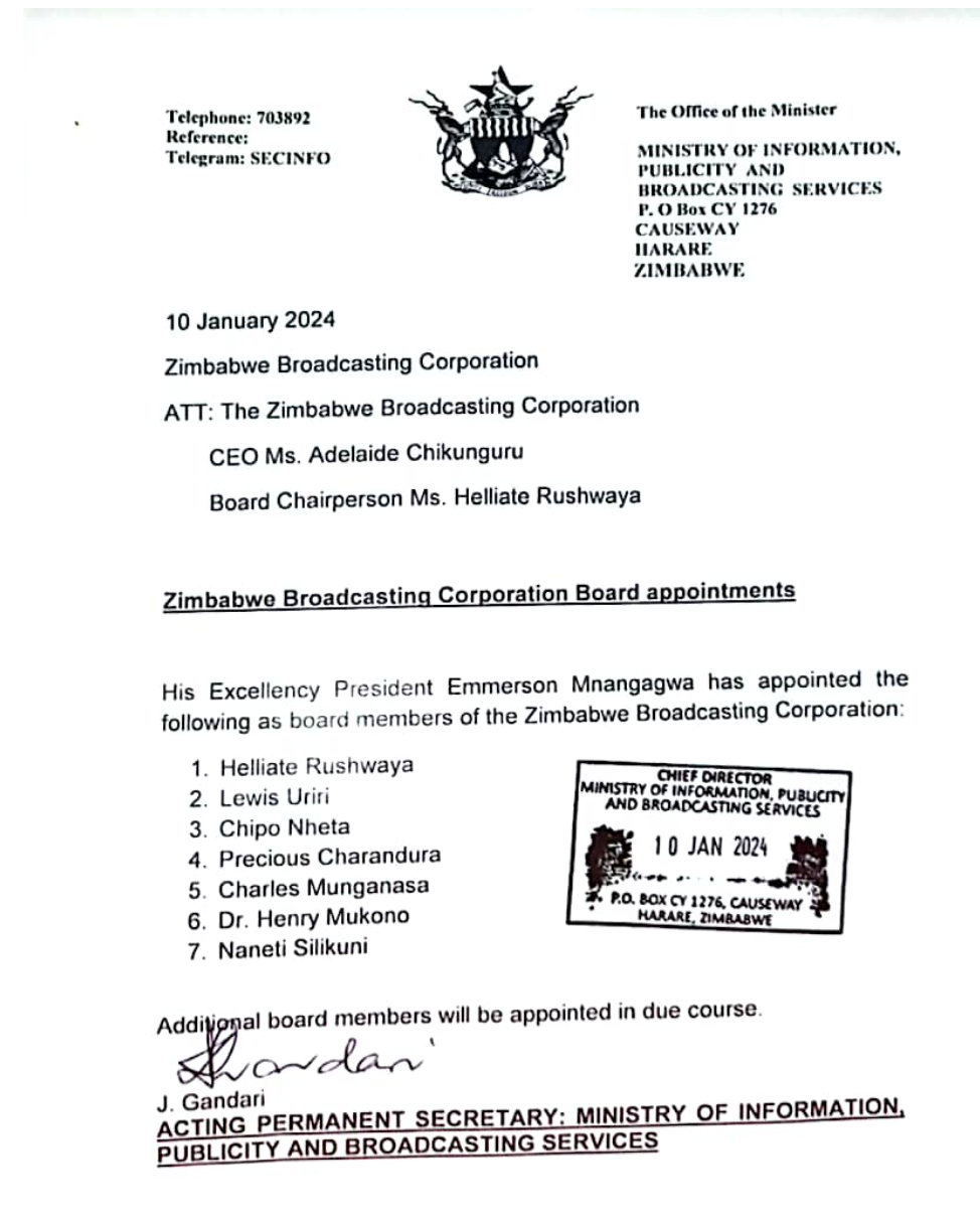 Un nouveau conseil d'administration nommé alors que l'exécutif en difficulté bloque les excuses insultantes de Lobengula |