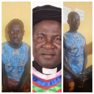 Le principal suspect Kofi Oti et le commandant de la police divisionnaire d'Oda 