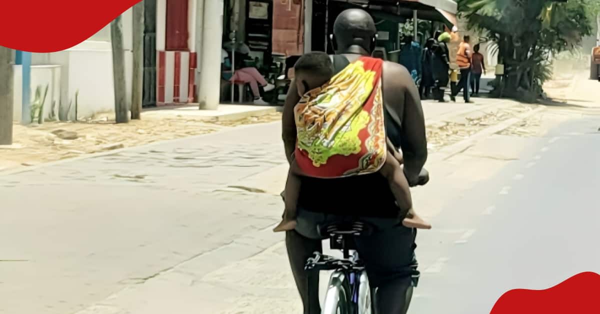 La photo d'un père de Mombasa faisant du vélo avec un bébé sur le dos illumine Internet