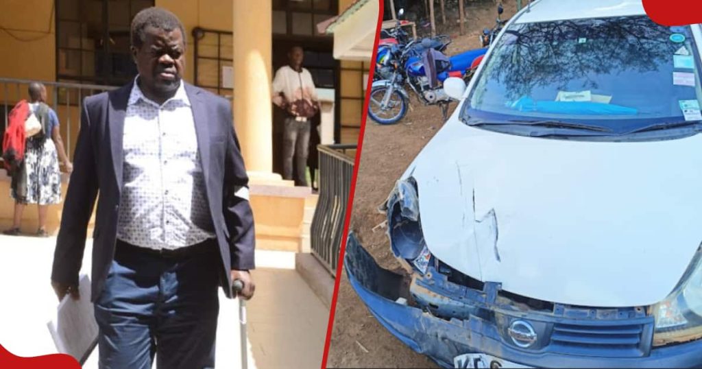 La voiture d'Okiya Omtatah s'écrase après avoir été heurtée par une remorque le long de l'autoroute Kisumu-Busia