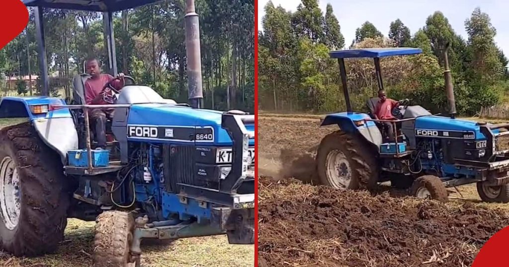 Un jeune garçon kenyan laboure un champ avec un tracteur : « Je jouais au Brikicho »