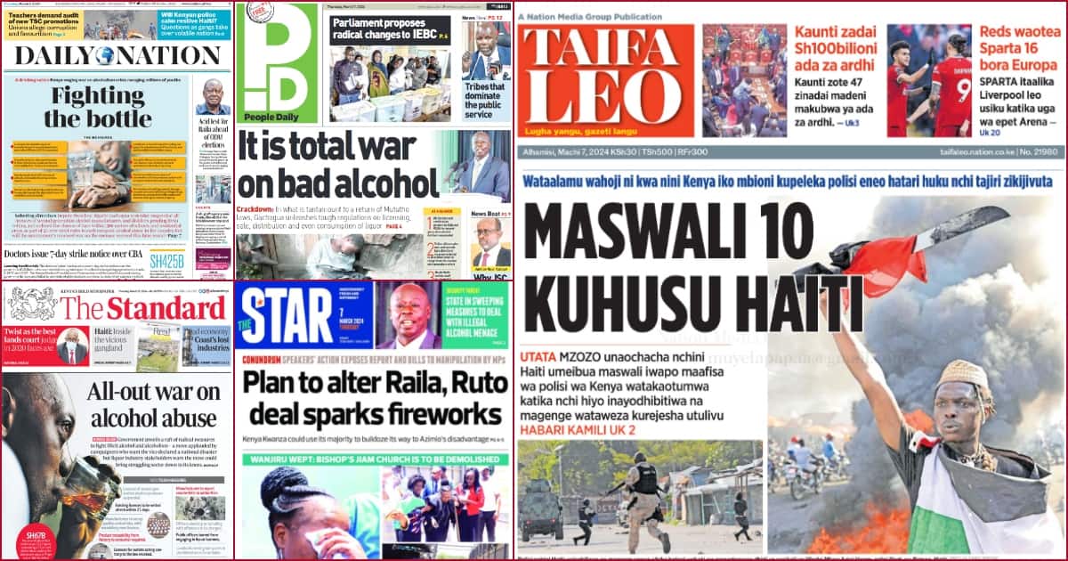 Revue des journaux du Kenya : Un homme de Baringo se lamente après que des enseignants aient forcé son fils à s'agenouiller pendant 3 jours et à manger des déchets