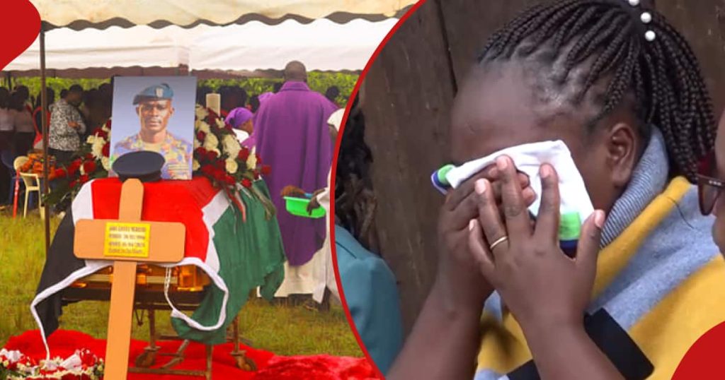 Kirinyaga : Enterrement de l'officier de la KDF qui a parlé à sa femme avant le crash de l'hélicoptère en cours