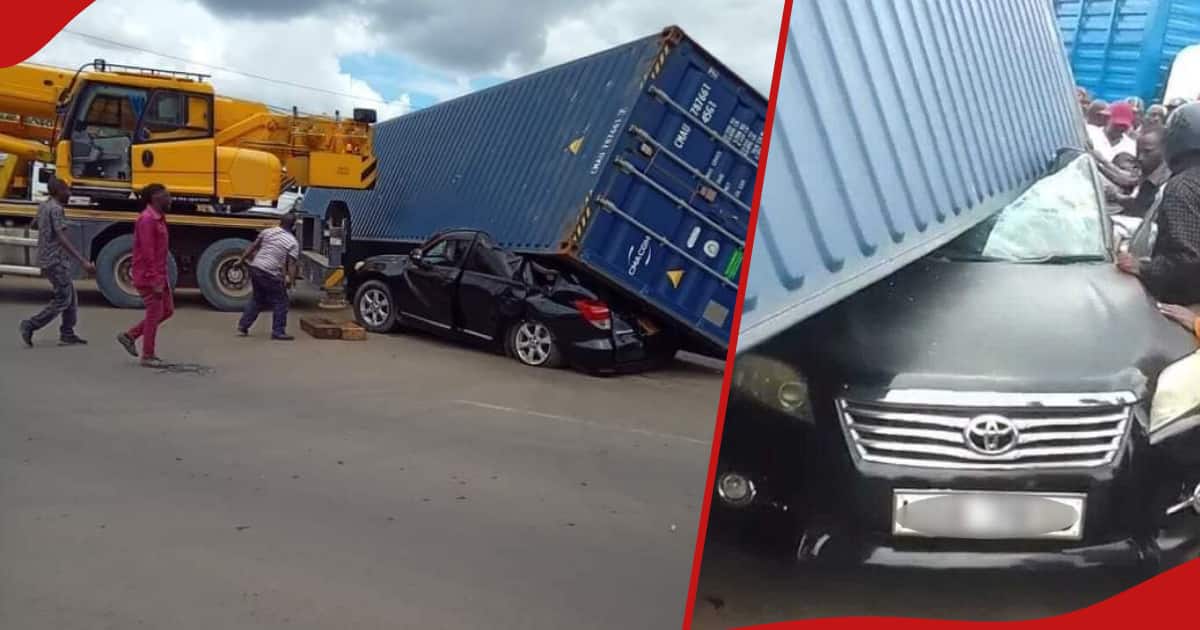 Nairobi : Une mère et ses deux enfants trompent la mort après qu'un poids lourd ait écrasé leur voiture