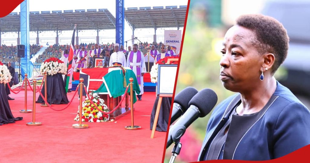 Racheal Ruto verse des larmes lors de l'enterrement du général Francis Ogolla
