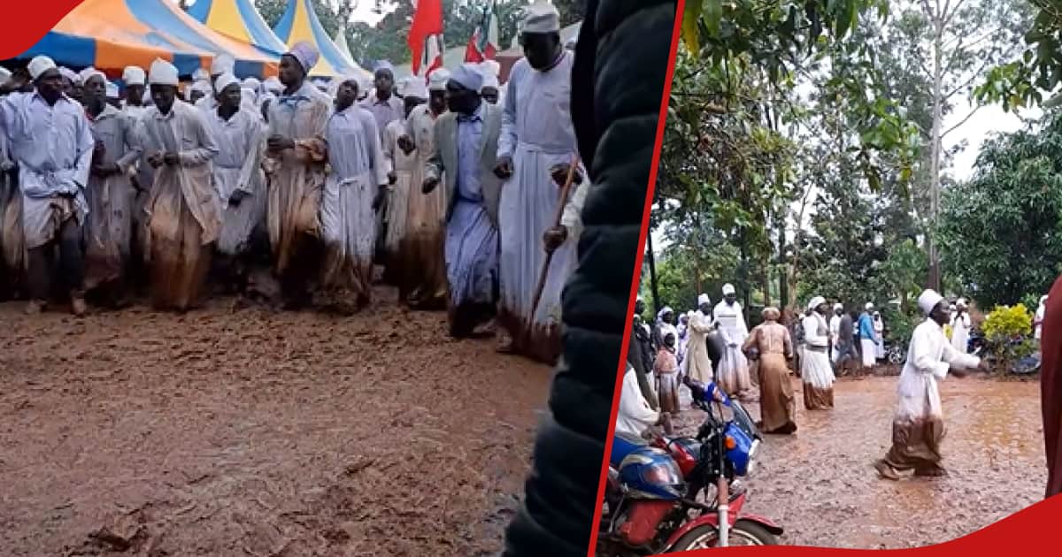 Une vidéo montrant des membres de l’église de Kisumu exécutant une routine dans la boue avec des tenues blanches déroute les internautes