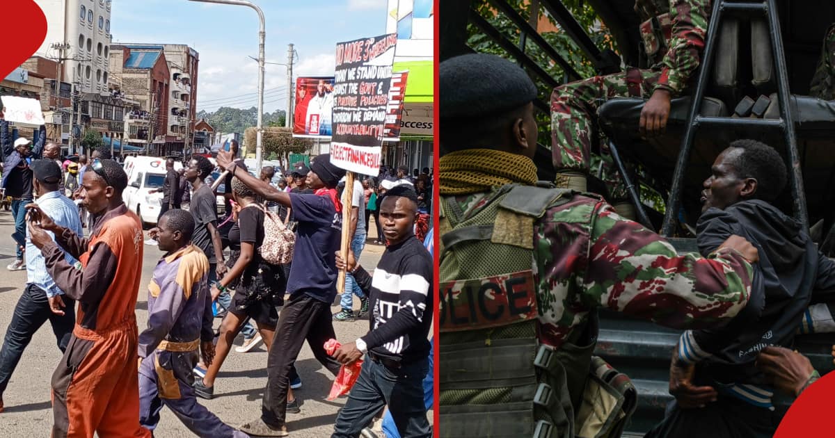 Projet de loi de finances 2024 : les jeunes d'Eldoret rejoignent le mouvement de la génération Z et font tomber la brouette UDA de levage de poteaux