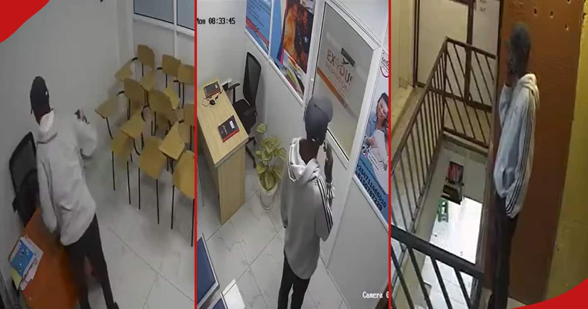 Eldoret : des images de vidéosurveillance montrent un homme en train de voler le bureau international des migrations