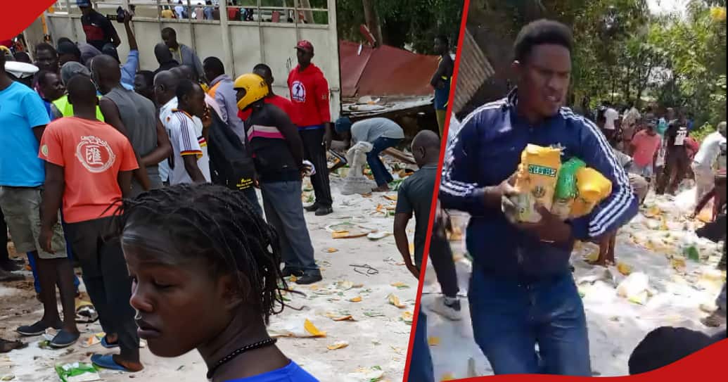 Kisumu : un mort et trois blessés après la chute d'un camion transportant de la farine de maïs dans un fossé