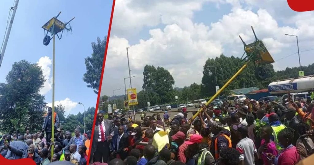 Les partisans de l'UDA de Kericho réinstallent une brouette retirée lors des manifestations contre le projet de loi sur les finances : « Weka Juu »