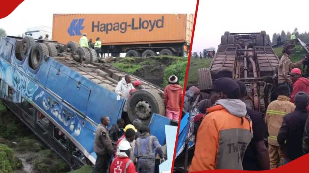 Des dizaines de morts dans le renversement d'un bus sur le pont Twin Bridge, sur l'autoroute Nakuru-Eldoret