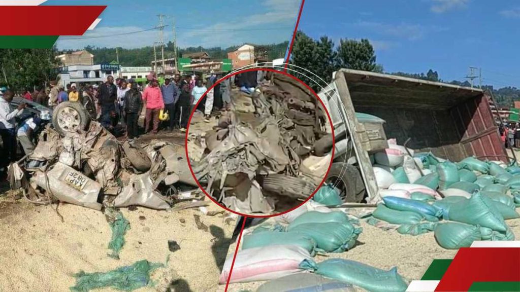 5 morts après qu'un camion ait percuté 2 voitures sur l'autoroute Sagana-Karatina