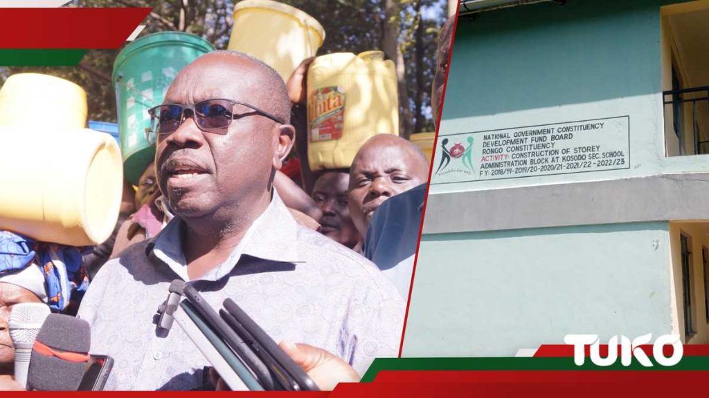 Le député de Rongo visite les projets qu'il a lancés pour dissiper les informations selon lesquelles il aurait détourné les fonds du NG-CDF