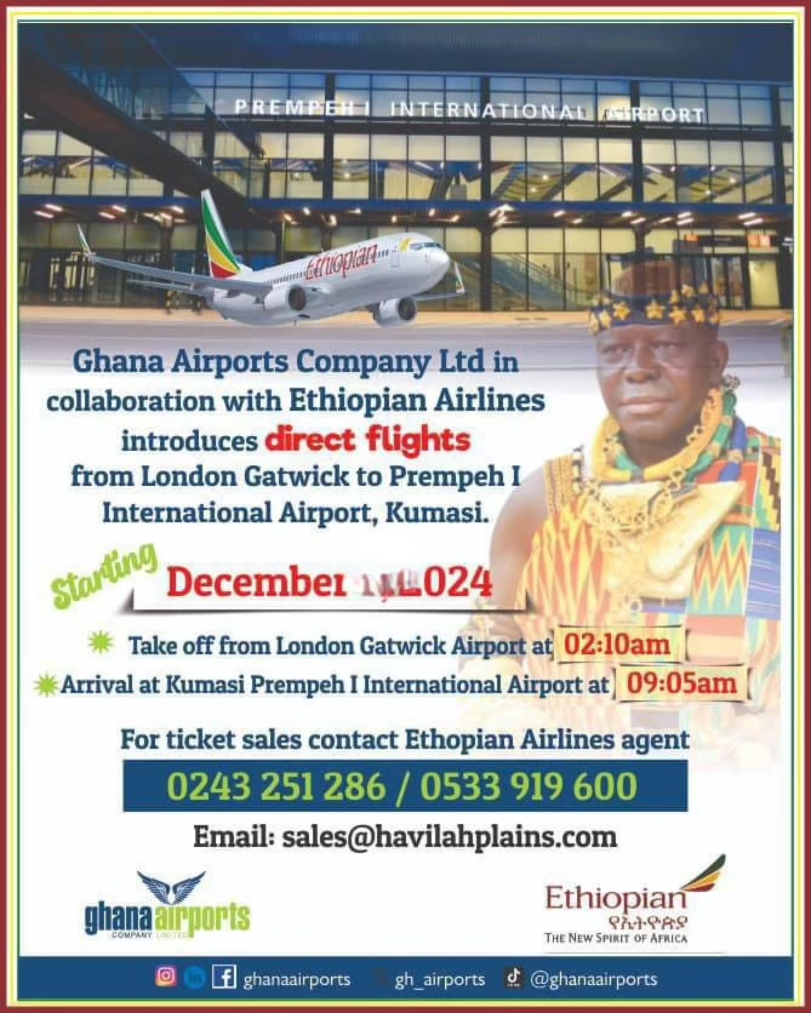 Le premier vol direct Londres-Kumasi reporté au 5 décembre en raison de retards d'autorisation