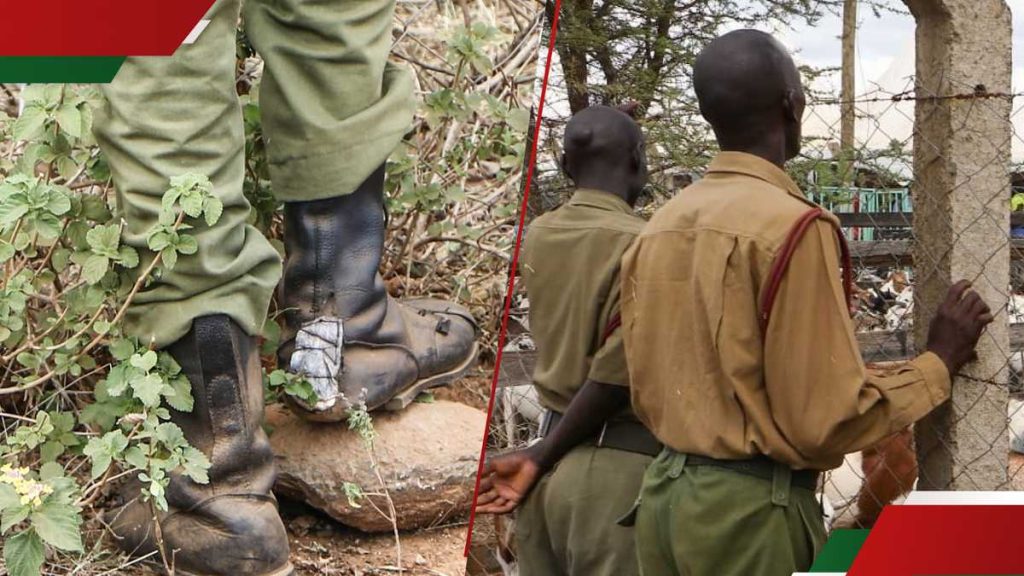 Les Kenyans sympathisent avec un réserviste de la police repéré portant un uniforme déchiré et des chaussures usées