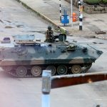 Govt says it is “testing equipment” as military tanks are spotted along Borrowdale Road