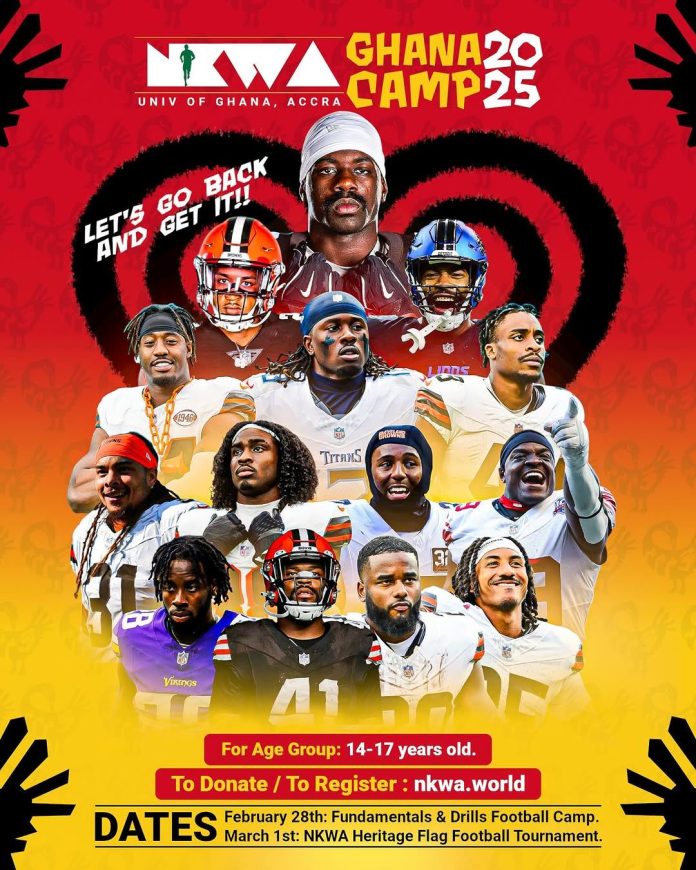 Camp de football nkwa 2025 drapeau Camp de football nkwa 2025 drapeau