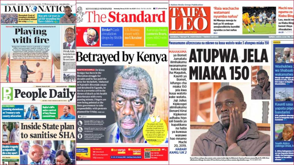 Kenyan Newspapers, 19 février: Bomet Man a 150 ans de prison pour avoir tué ses 3 enfants