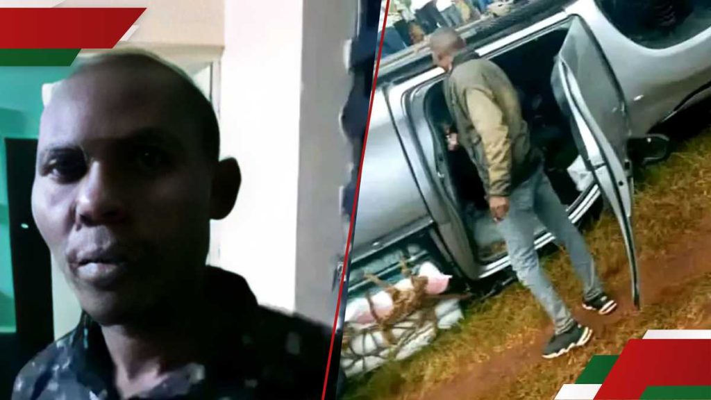 Kirinyaga: L'homme en photos virales incendiant le pick-up Miraa après un accident de boda fatal boda arrêté