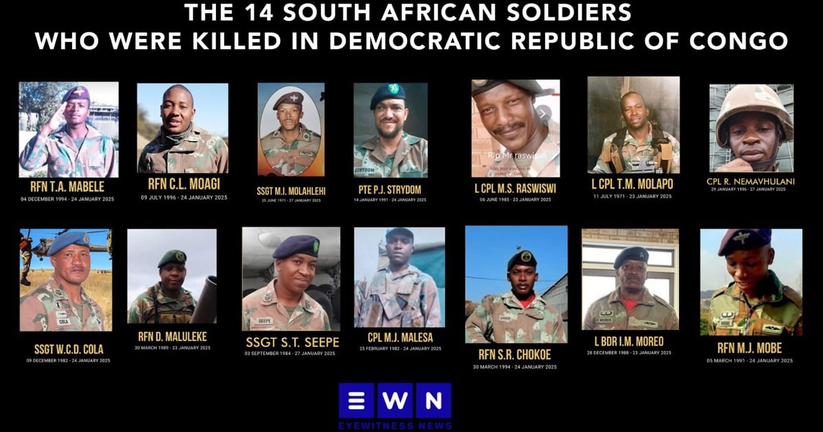 Sandf promet que les familles de 14 soldats tombés
