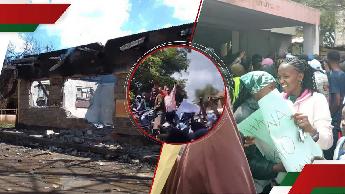 Les résidents de Korogocho mettent le feu à Govt Office, chant les slogans anti-Ruto dans les manifestations du projet de logement