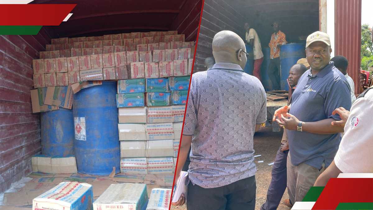 Bungoma: percée comme les détectives bassent le camion transportant de l'éthanol illégal emballé sous forme de lait