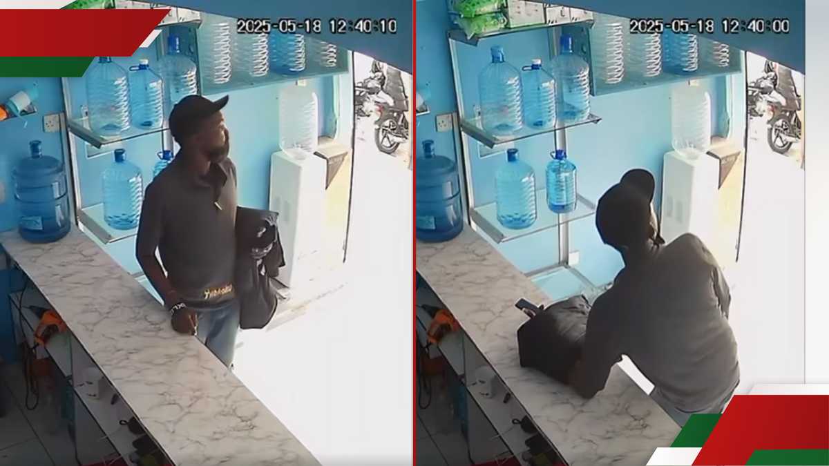 Kajiado: des images de vidéosurveillance capturent l'homme qui vole dans l'eau ATM pendant que le préposé est absent