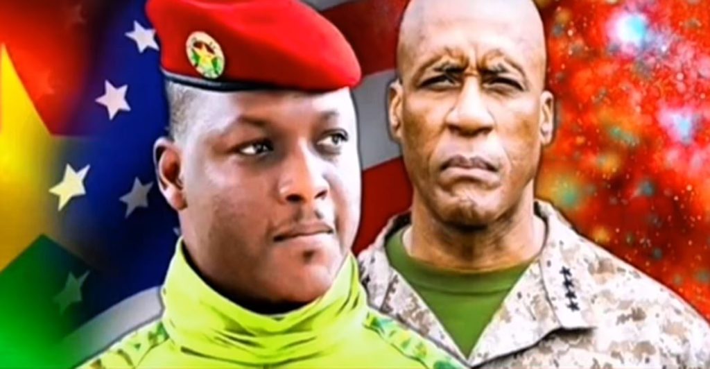 Burkina Faso Leader Capt Traore With Langley In The Shadows